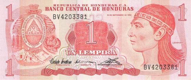 1 Lempira 10.9.1992